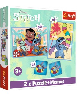 Σετ παζλ και παιχνίδι μνήμης Trefl 2 σε 1 - Happy Lilo&Stitch day / Disney Lilo&Stitch